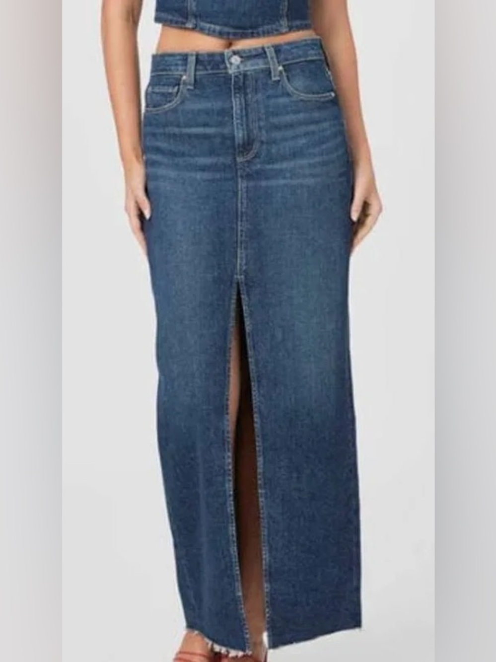 PAIGE "Angela" denim maxi skirt size 28